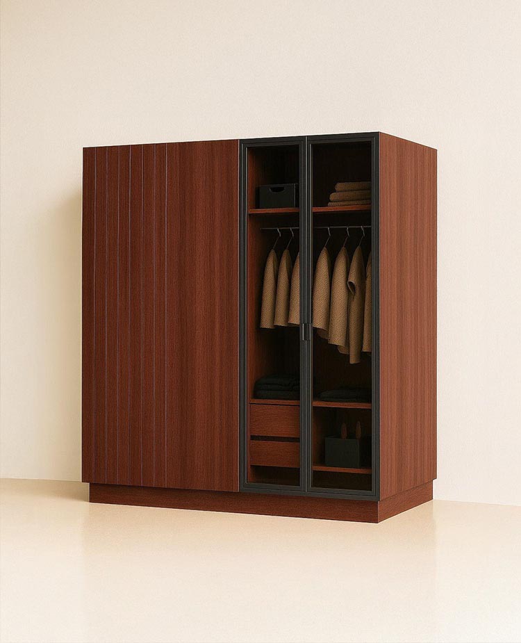 Linea Framed Glass Wardrobe